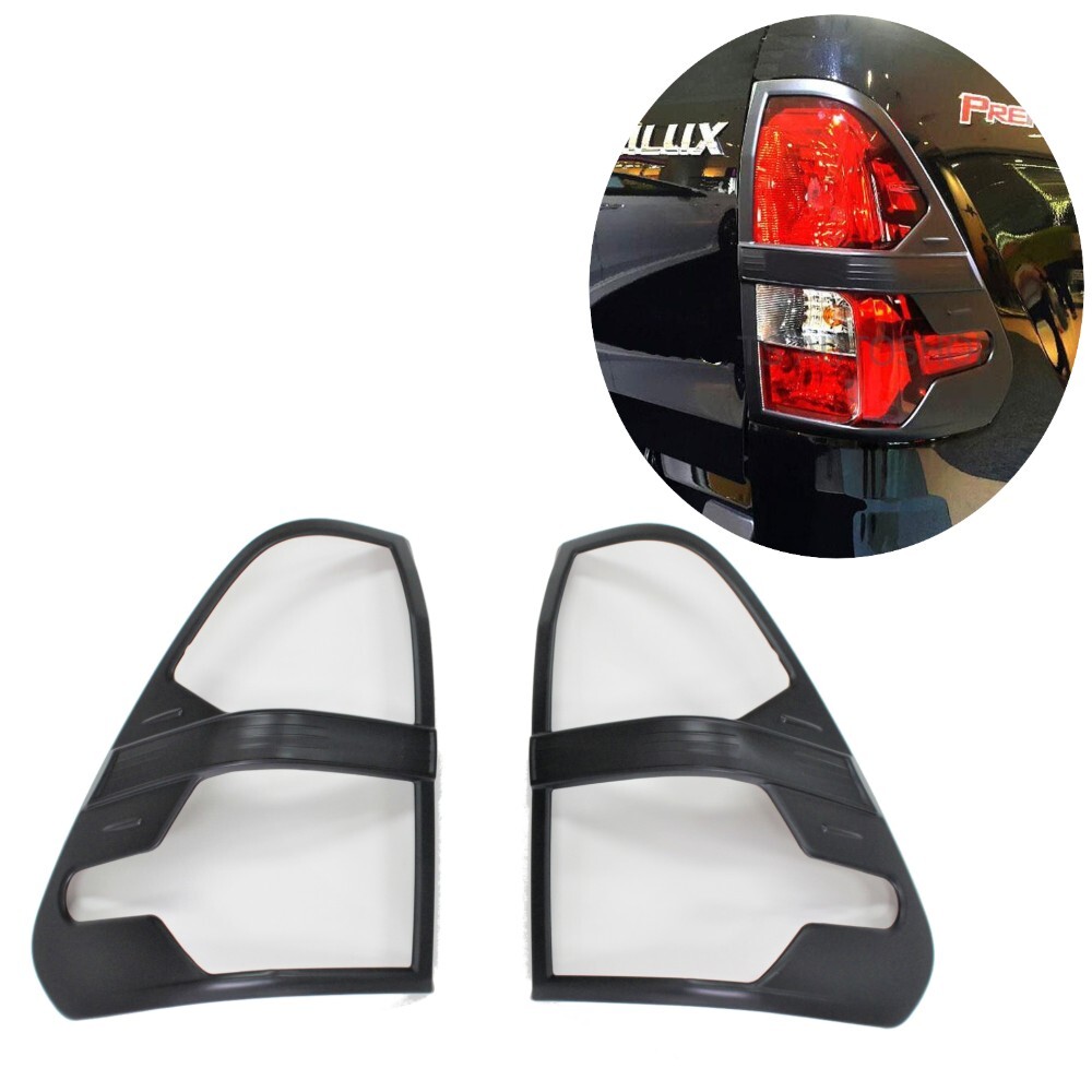 Matte Black Tail Light Trim Cover suitable for Toyota Hilux  2015 - 2019
