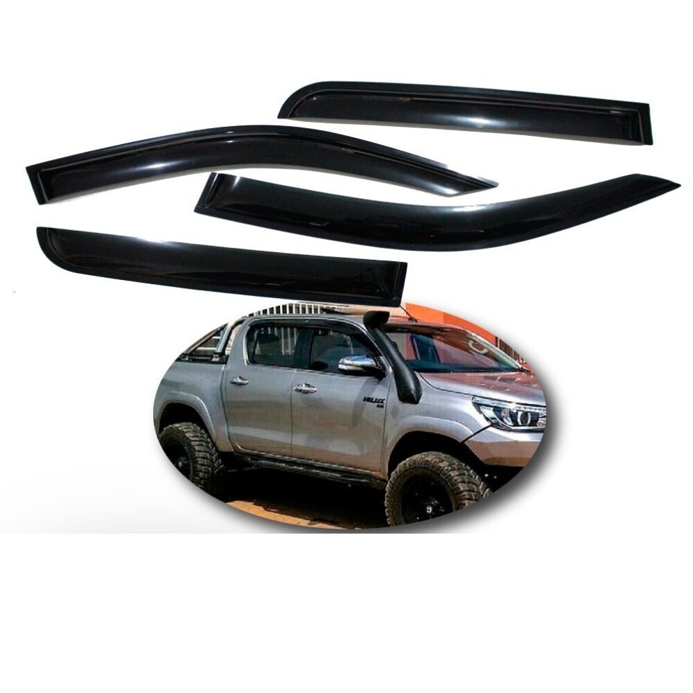 Weather Shield Guard Fit Hilux 2015 + Window Visor Protectors Injection Moulded Weathershields