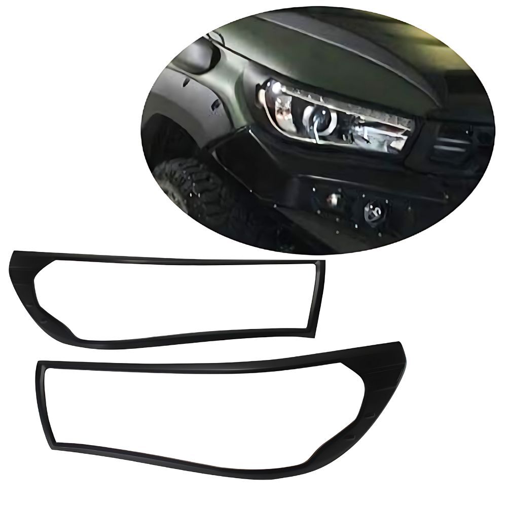 Head Light Trim Cover Matte Black suitable for Toyota Hilux 2019 - 2020 (Fits 2015 + SR5)