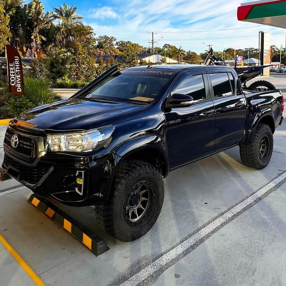 Gloss Black Flares suitable for Toyota Hilux SR5 SR TRD LATE - 2018 2019 2020