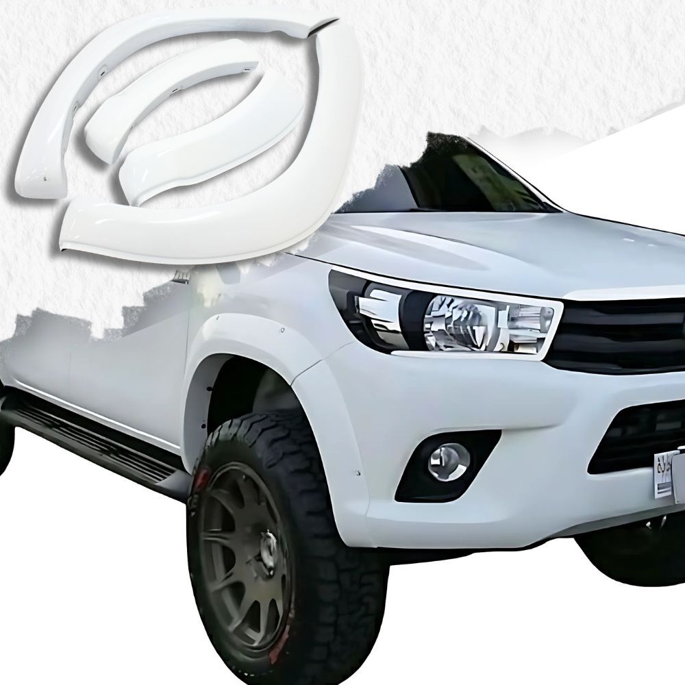 Front Fender Flares OEM Style Gloss White Suits Toyota Hilux 2018 - 2020 SR5 SR Wheel Guard Flare