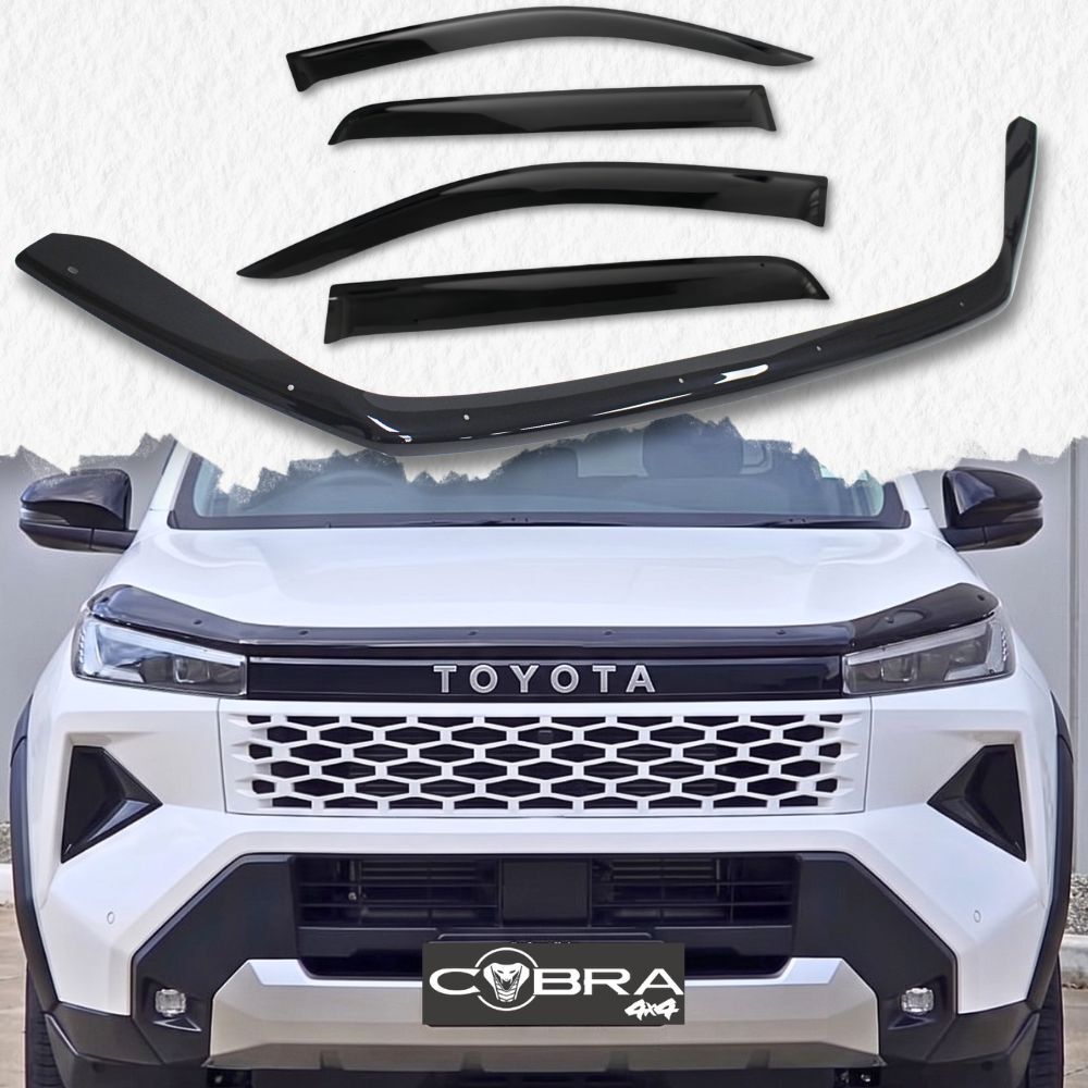 Bonnet Protector & Weather Shields Suits Toyota Hilux 2026 Onwards N90 Guard Black Visor