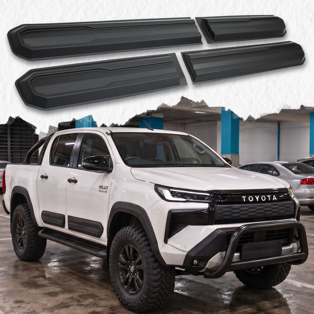 Slim Side Door Cladding Black fits Toyota Hilux 2026 Onwards N90 Dual Cab