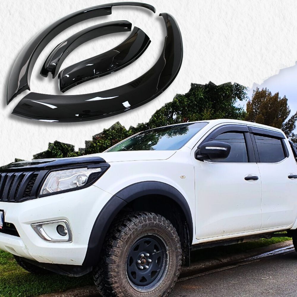 Front Gloss Black Slim OEM Fender Flares suits Nissan Navara NP300 D23 2015 - 2020