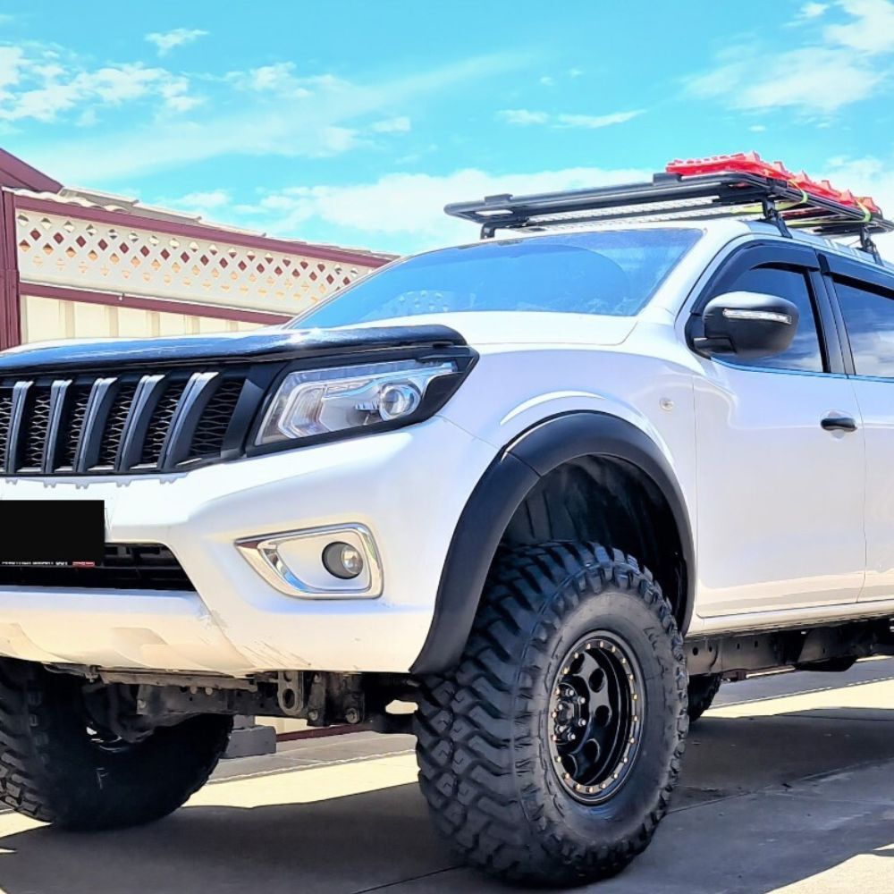 Front Matte Black Slim OEM Fender Flares suits Nissan Navara NP300 D23 2015 - onwards Smooth finish