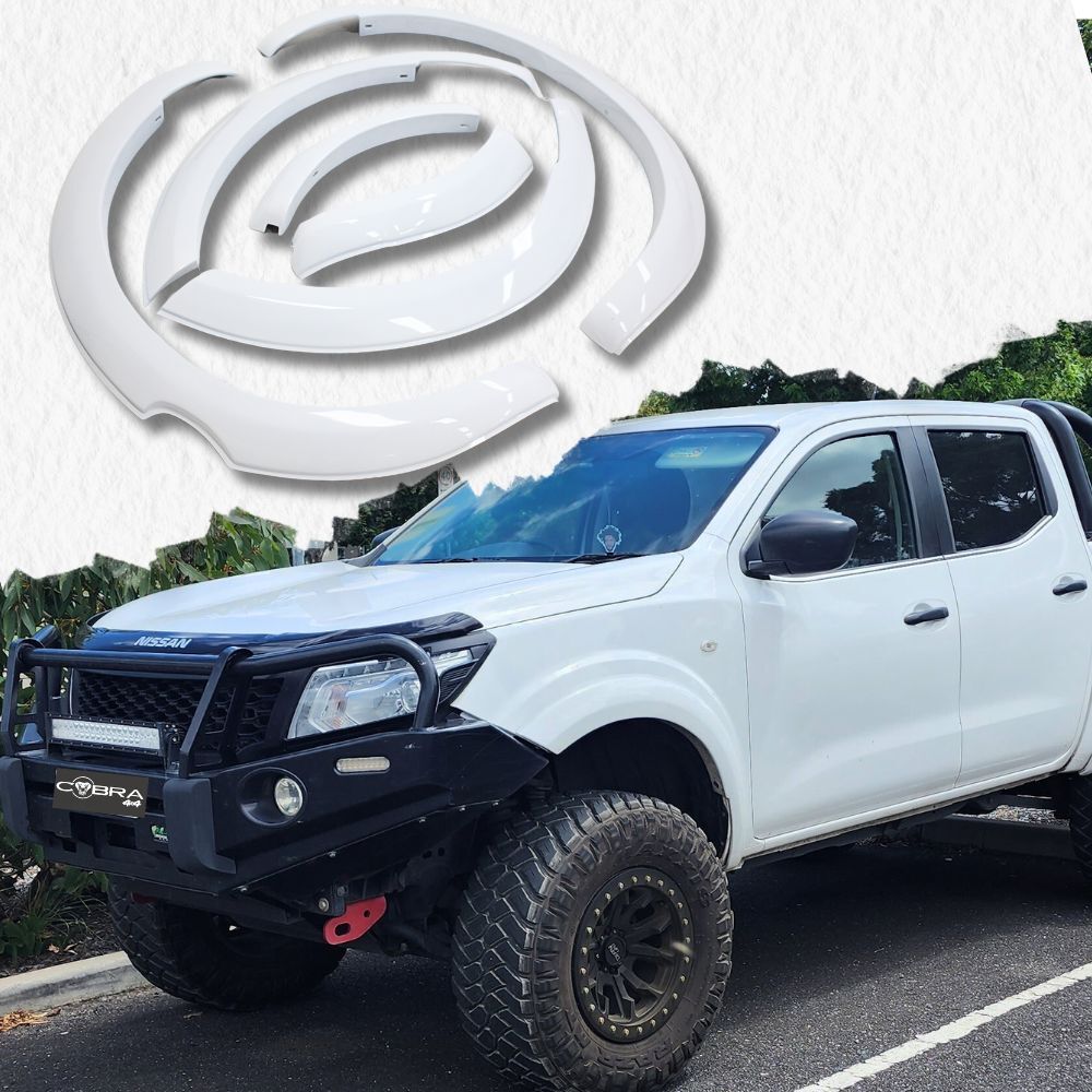 Front Gloss White Slim OEM Fender Flares suits Nissan Navara NP300 D23 2015 - 2020