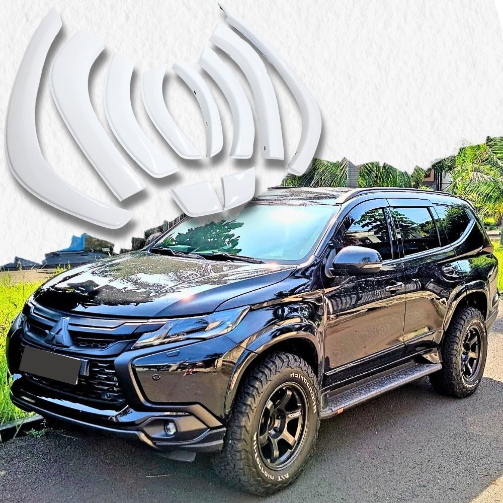 Slim OEM Style Gloss White Fender Flares Fits Mitsubishi Pajero Sport QE QF 2015 - 2019