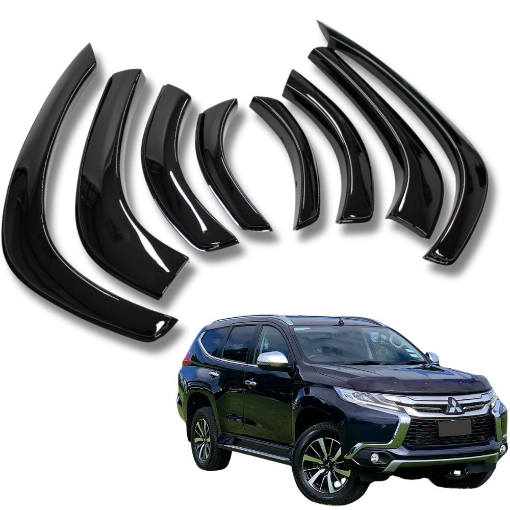 Slim OEM Style Gloss Black Fender Flares Fits Mitsubishi Pajero Sport 2019 Onwards Guard