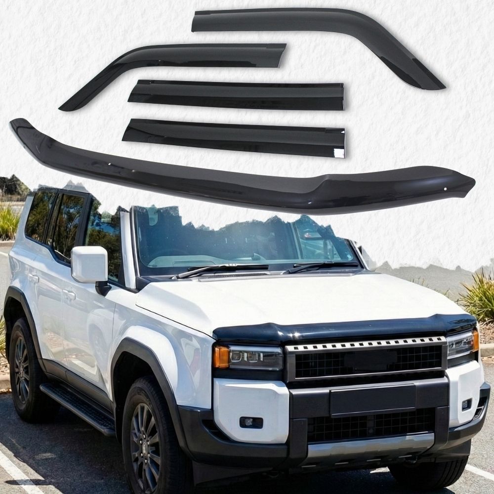 Bonnet Protector & Weather Shields fits Landcruiser Prado 250 Series Land Cruiser Black Guard Visor Wind Protection Cover