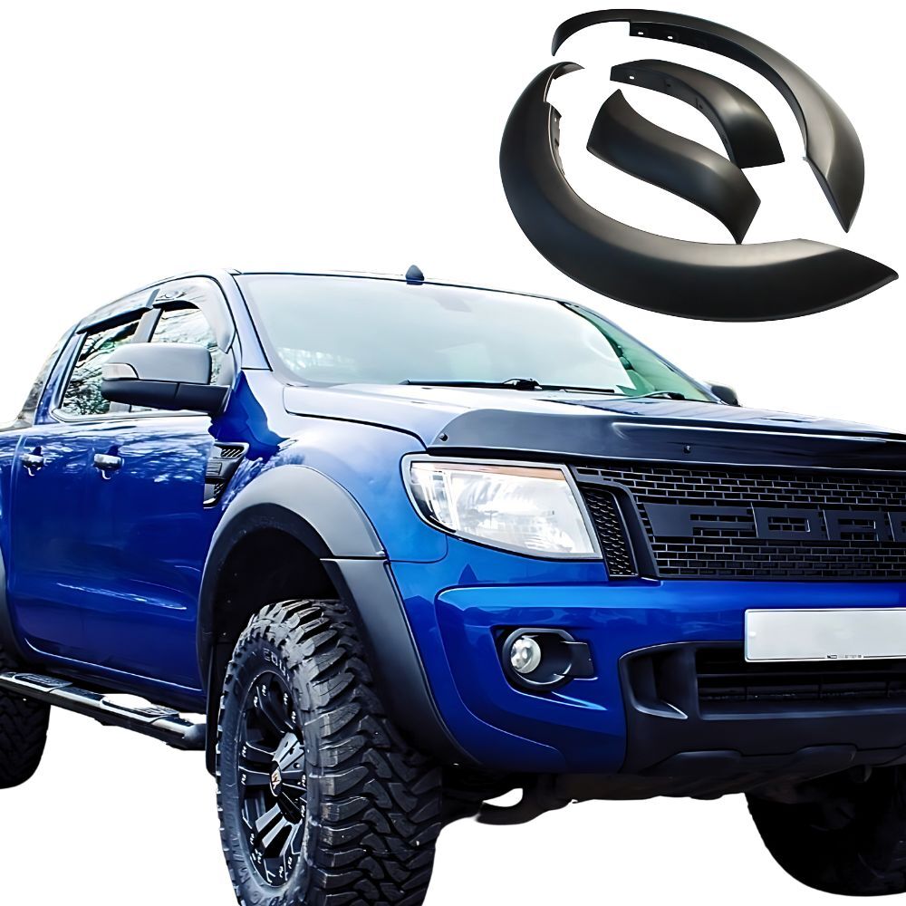 Front Fender Flares Kit Matte Black Fits Ford Ranger PX1 MK1 2011- 2015 Guard Trim OEM