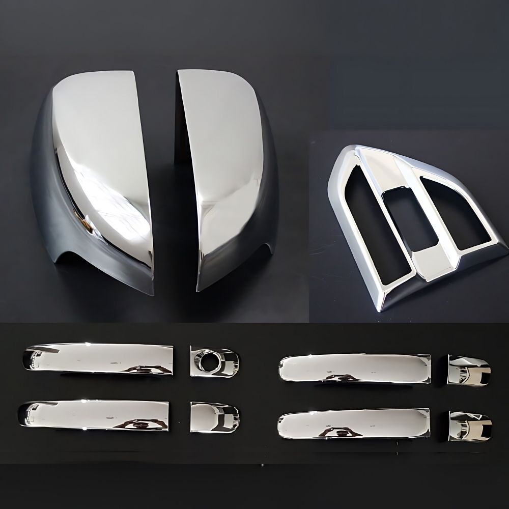 Ford Ranger Chrome Mirrors + Handles + Side Wind Covers Everest PX MK2 PX2