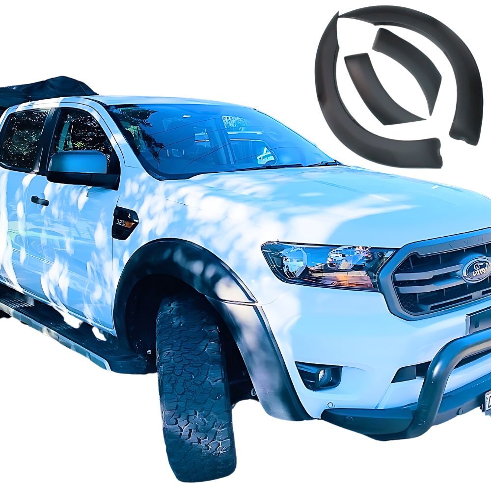 Front Matte Black Fender Flares Kit fits Ford Ranger PX2 2015 - 2018 (Adhesive tape)