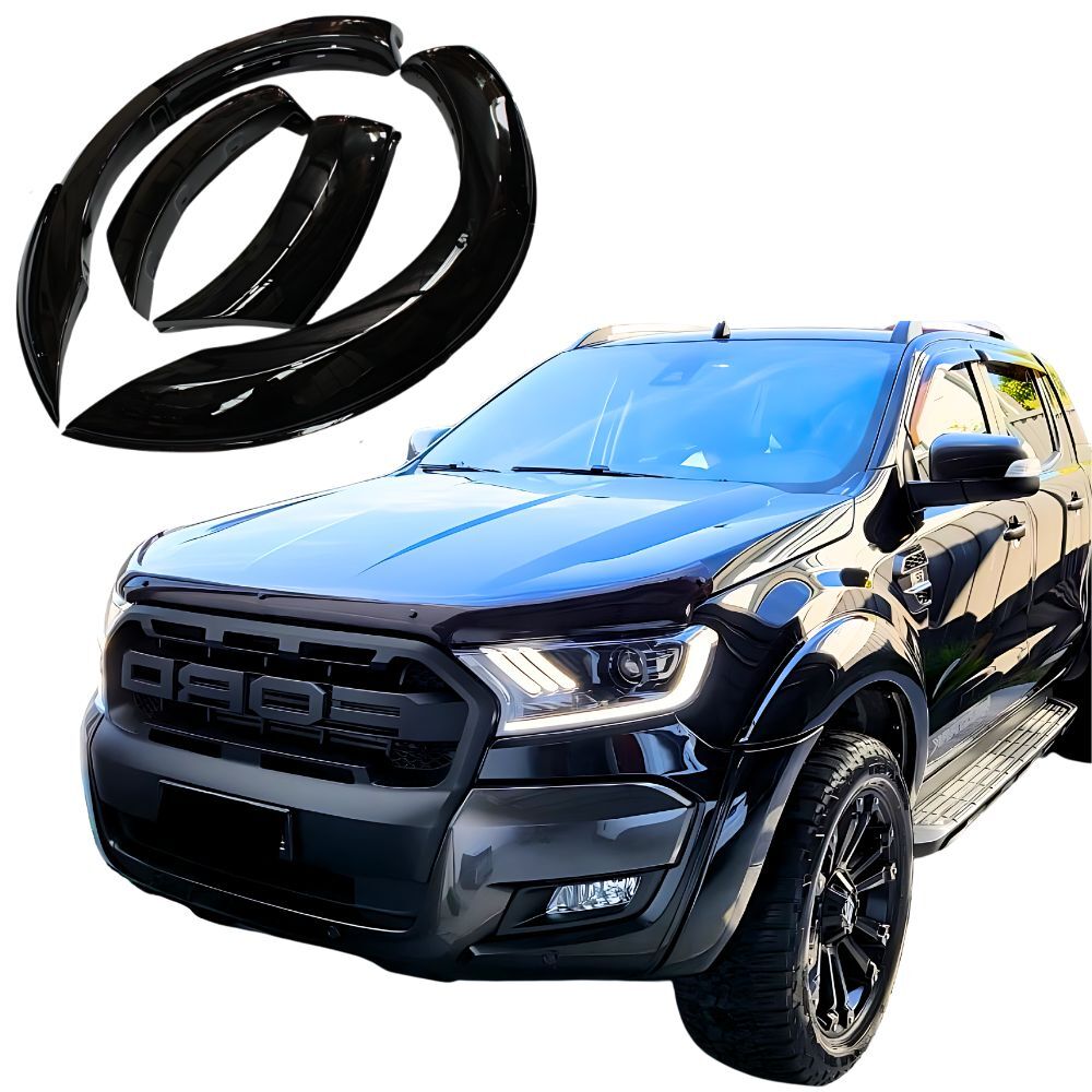 Front Fender Flares Suits Ranger PX2 2015 - 2018 Gloss Black (3m tape)