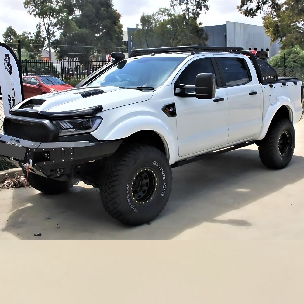 Cobra 4x4 Gloss White  Fender Flares Kit fits Ford Ranger PX2 2015 - 2018 (Adhesive tape) Dual Cab