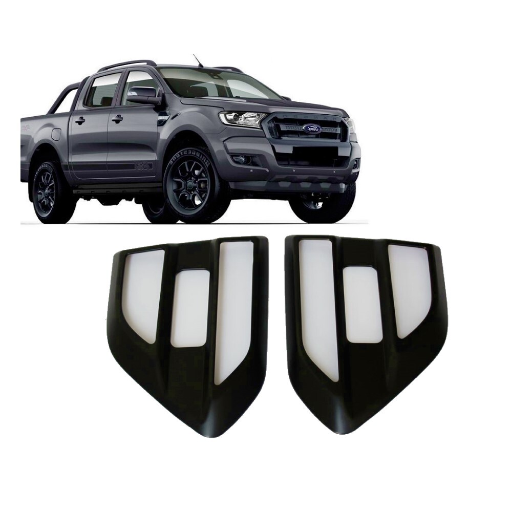 Matte Black Side Vent Wind Covers fit Ford Ranger MKII PX 2 PX2 PX3 Everest 2015 - 2020