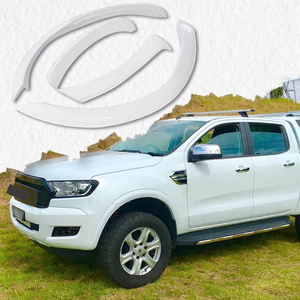 Front Thin Flares Gloss White Fits Ford Ranger PX2 2015 - 2018 MK2 Trim