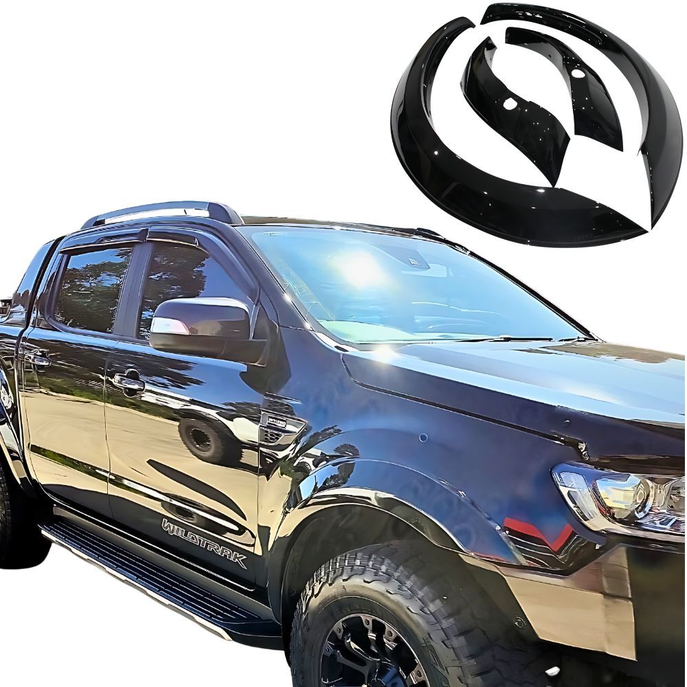 Front Fender Flares Kit OEM Gloss Black Fits Ford Ranger PX3 2018 2019  Guard Trim