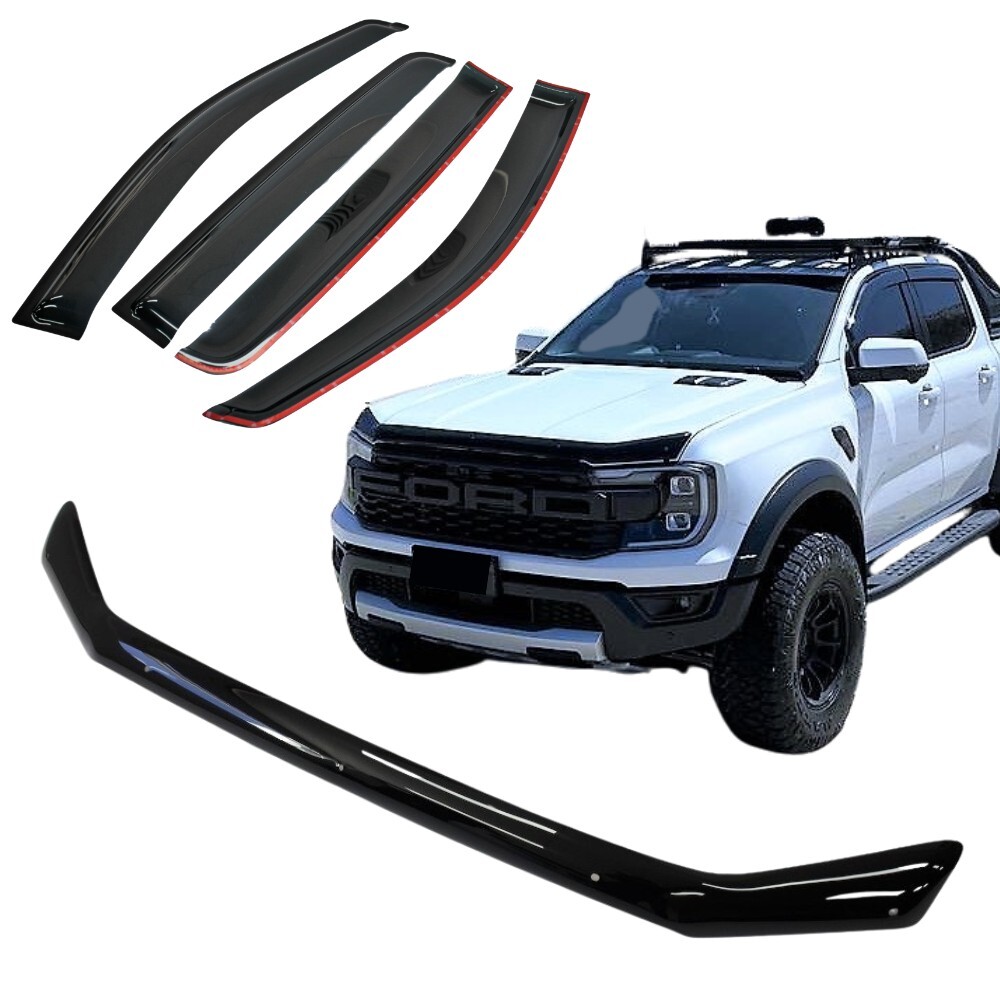 Bonnet Protector & Weather Shields fits Ford Ranger Next Gen 2022 Onwards Black
