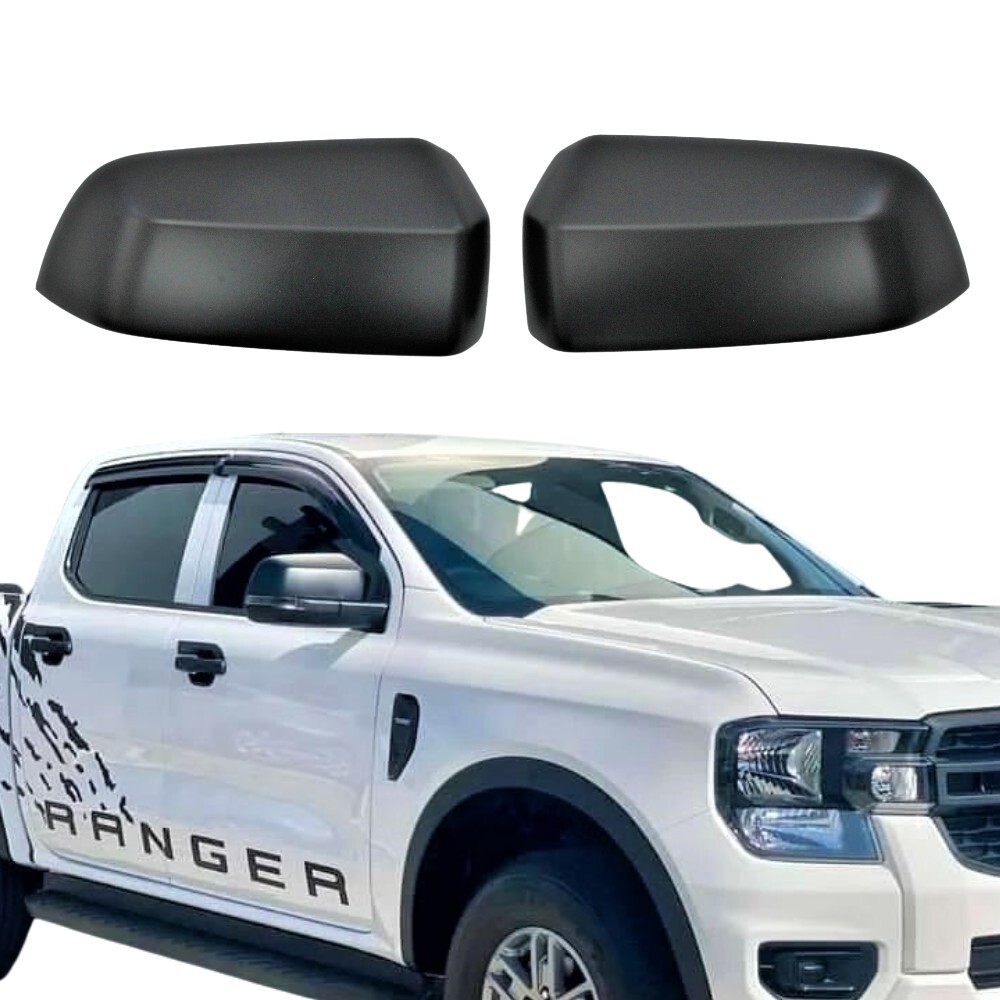 Mirror Covers Matte Black Fits Ford Ranger & Everest Next Gen 2022 + MY22 Glue on Adhesive tape