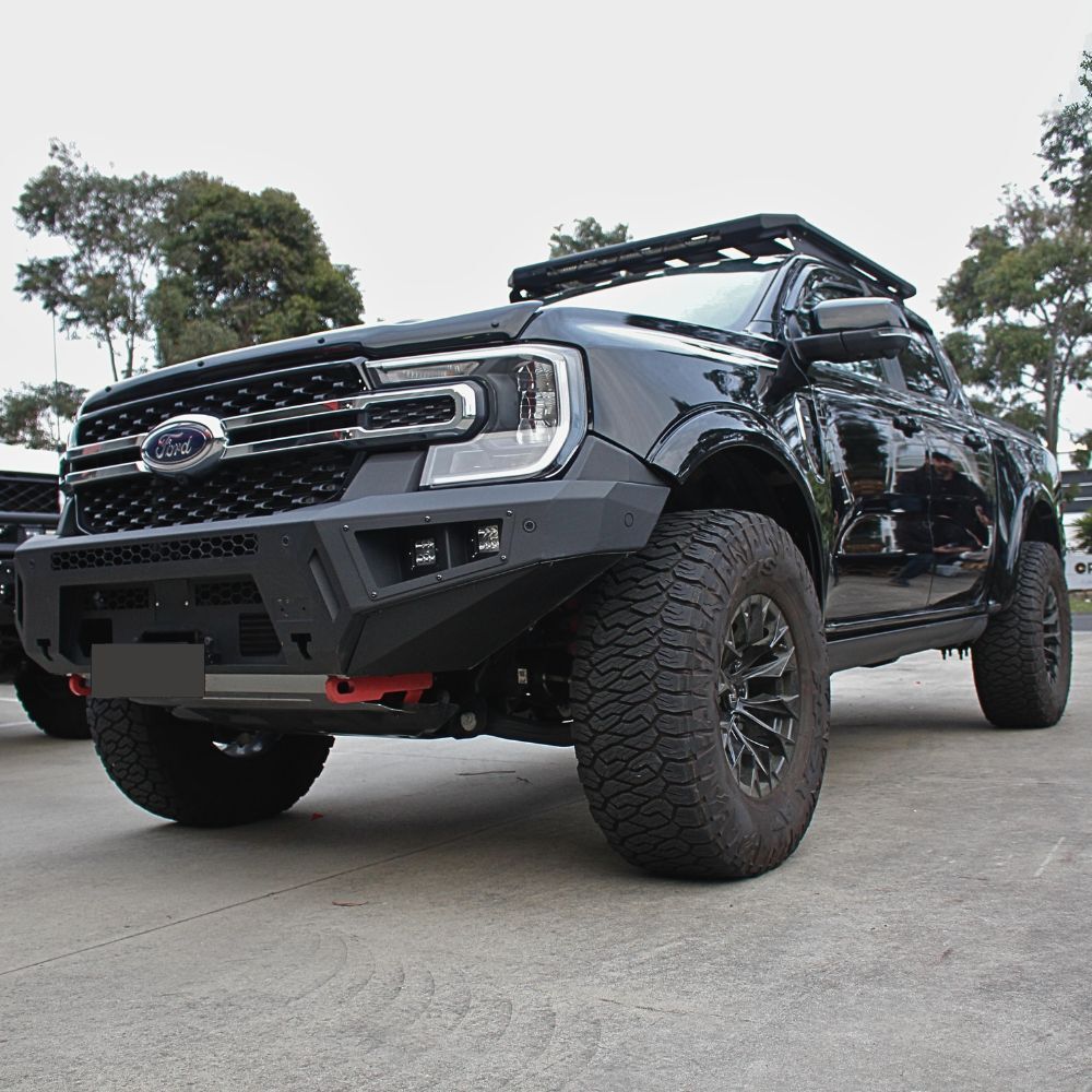 Slim Fender Flares Thin Gloss Black Fits Ford Ranger Next Gen 2022 Onwards Wildtrak MY22 Dual Cab With Sensor hole Guard Trim 