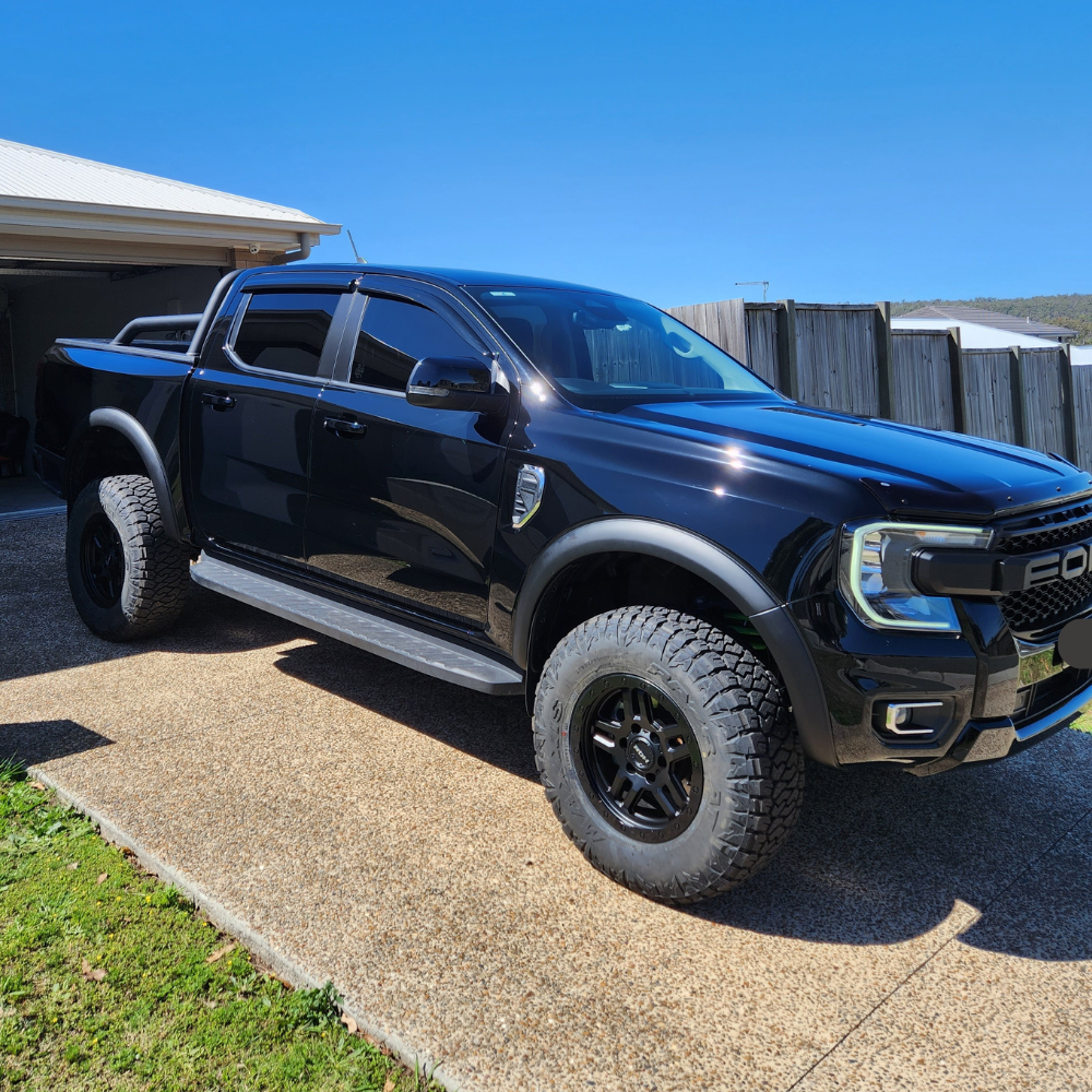 Fender Flares Thin Matte Black Guard Trim Fits Ford Ranger Next Gen Wildtrak 2022 + MY22 Dual Cab With Sensor hole