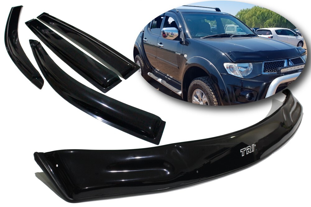 Mitsubishi Triton MN ML 2006-2014 Bonnet Protector & Weather Shields Cobra 4x4 Thai style