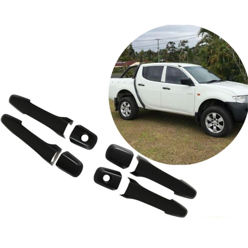 Matte Black Door Handle Covers suit Mitsubishi Triton MN ML 2006-2014 