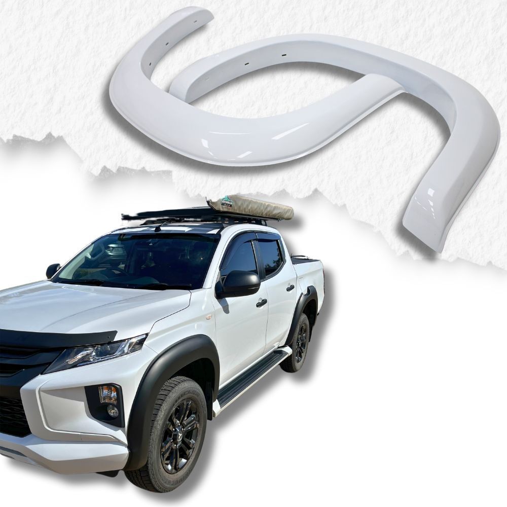 OEM Style Gloss White Flares Suits Mitsubishi Triton MR 2019 - 2023 Dual Cab