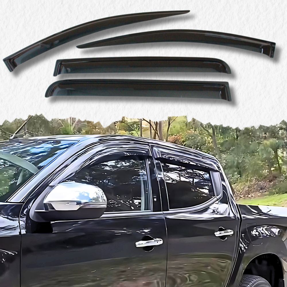 Weather Shields SUIT Mitsubishi Triton MR 2019 Onwards Protection Black 