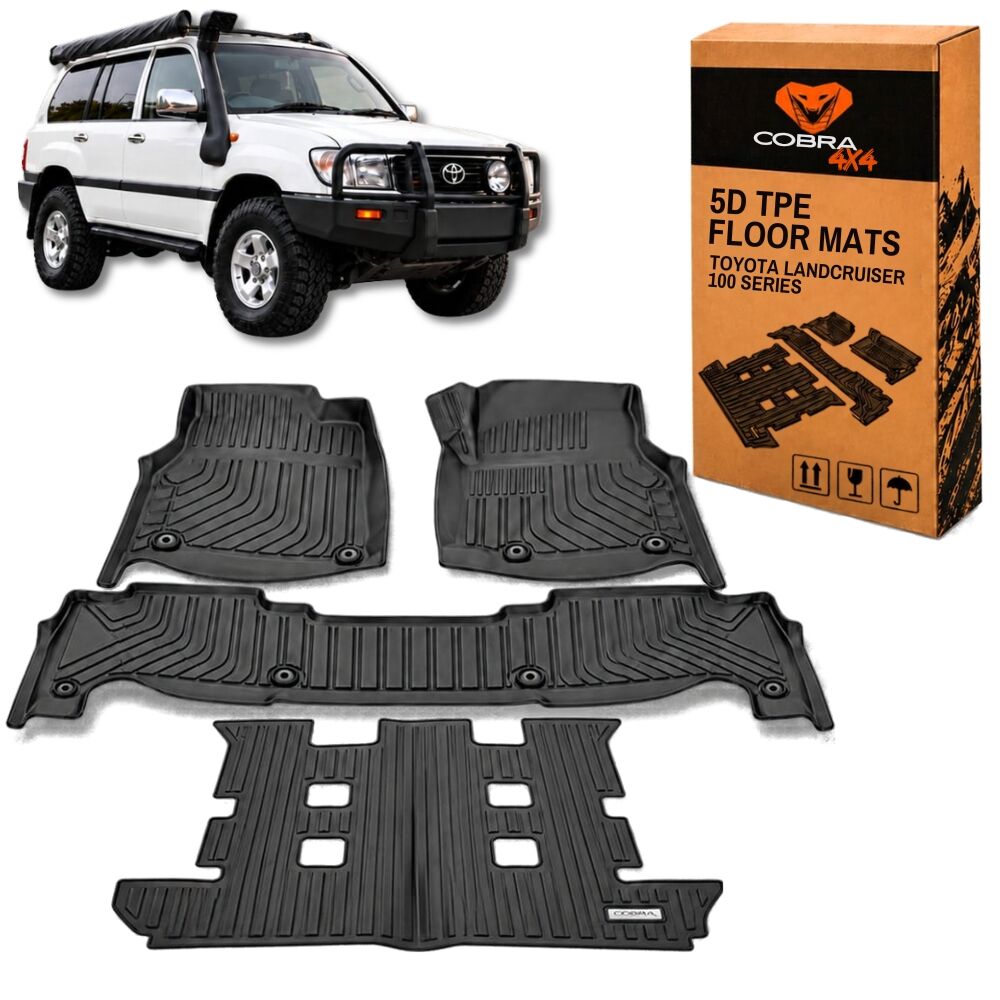 5D TPE Floor Mats Liner suits Landcruiser 100 Series Carpet Plastic Rubber Mat