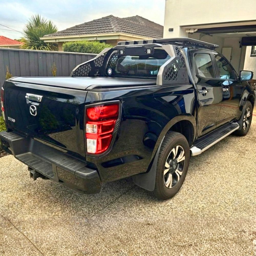 Cobra 4X4 M-Spec Electric Retractable Roller Shutter fits Mazda BT50 2021 Onwards Dual Cab Tub Tonneau Roll Cover Black Lid