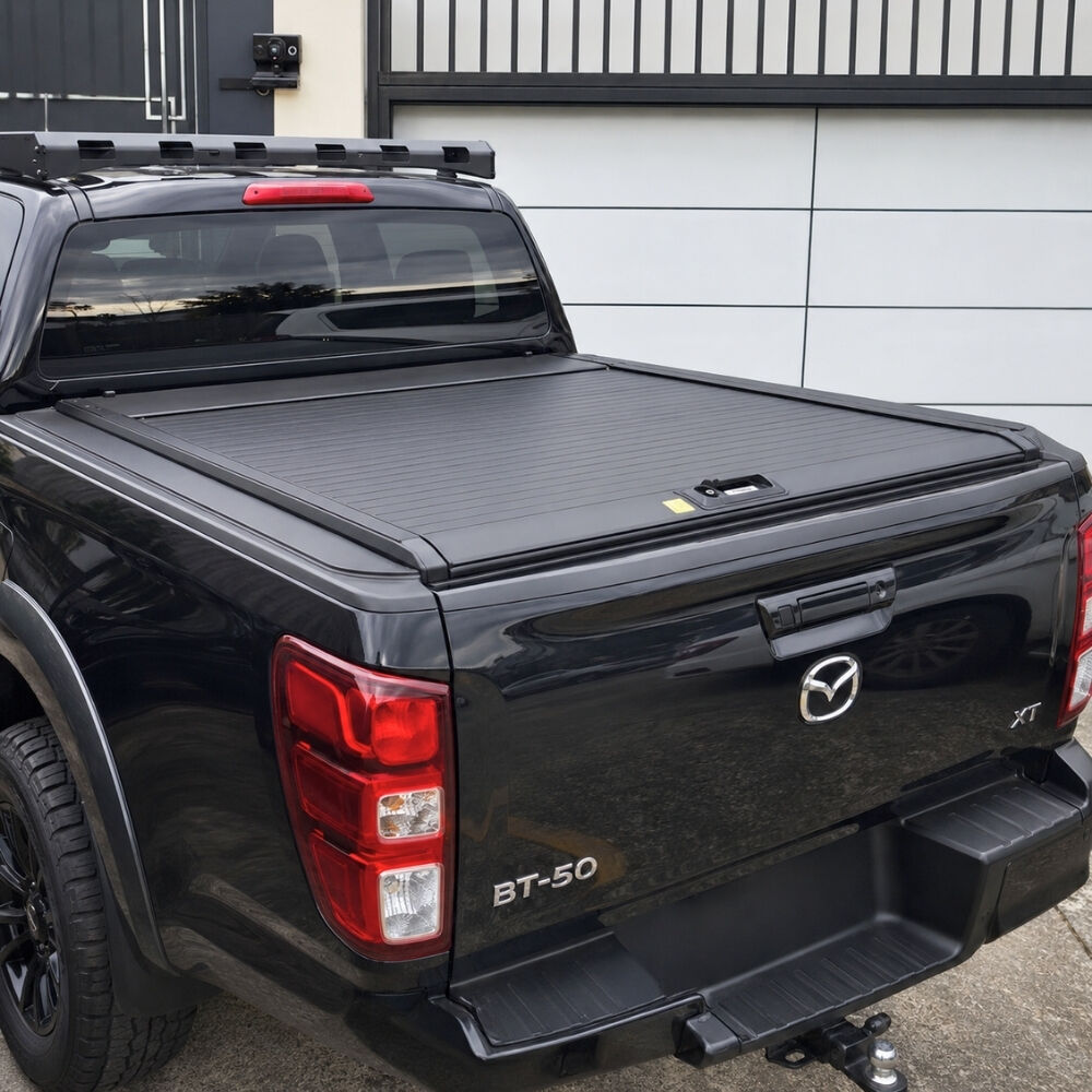 Cobra 4X4 M-Spec Retractable Roller Shutter fits Mazda BT50 2021 Onwards Dual Cab Tub Manual Tonneau Roll Cover Black