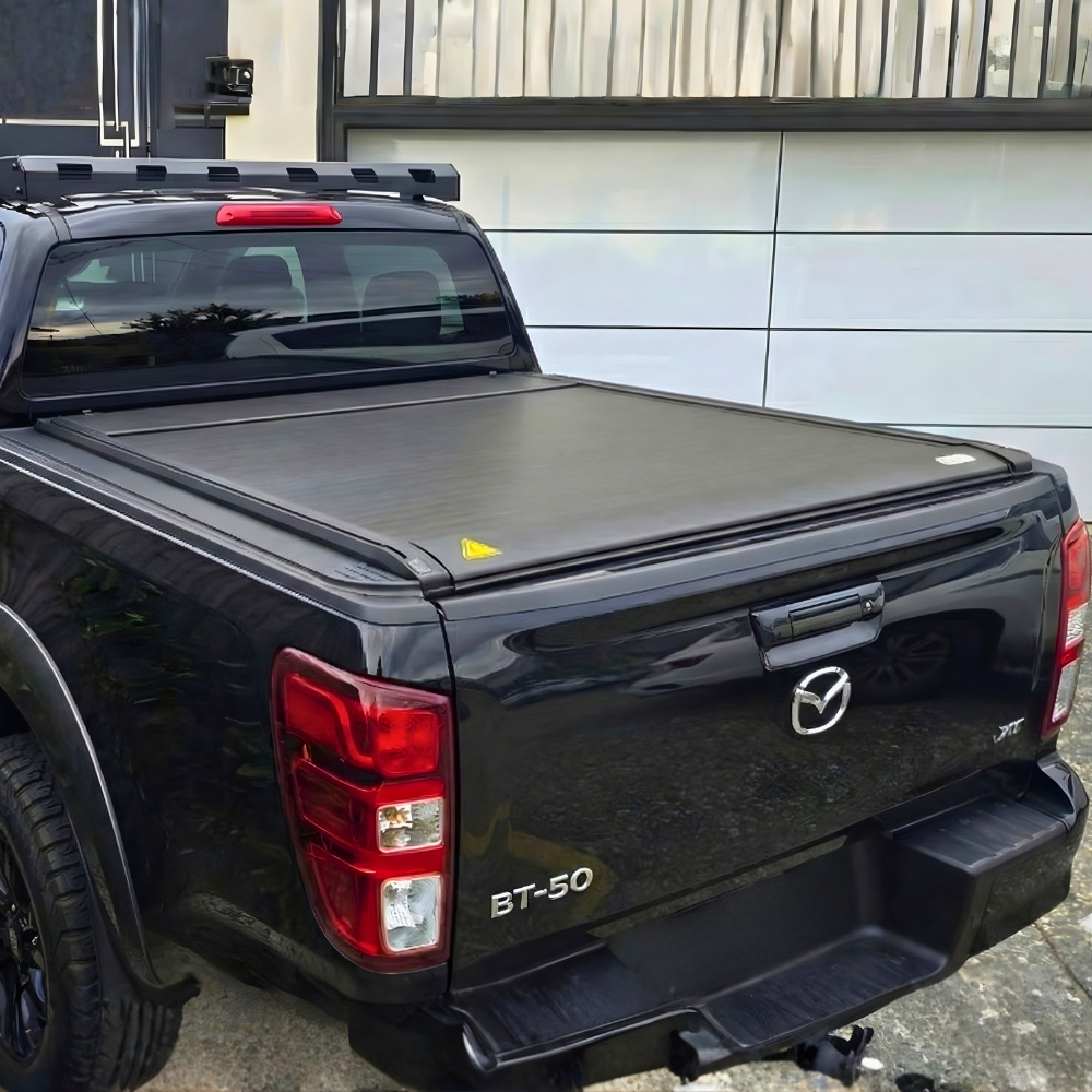 Cobra 4X4 M-Spec Retractable Roller Shutter fits Mazda BT50 2021 Onwards Dual Cab Tub Manual Tonneau Roll Cover Black