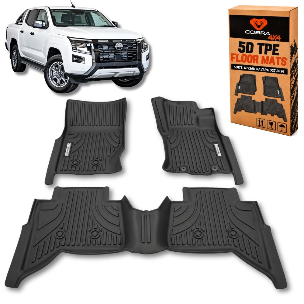 5D TPE Floor Mats Liner suits Nissan Navara D27 2026 Onwards Carpet Plastic Rubber Mat