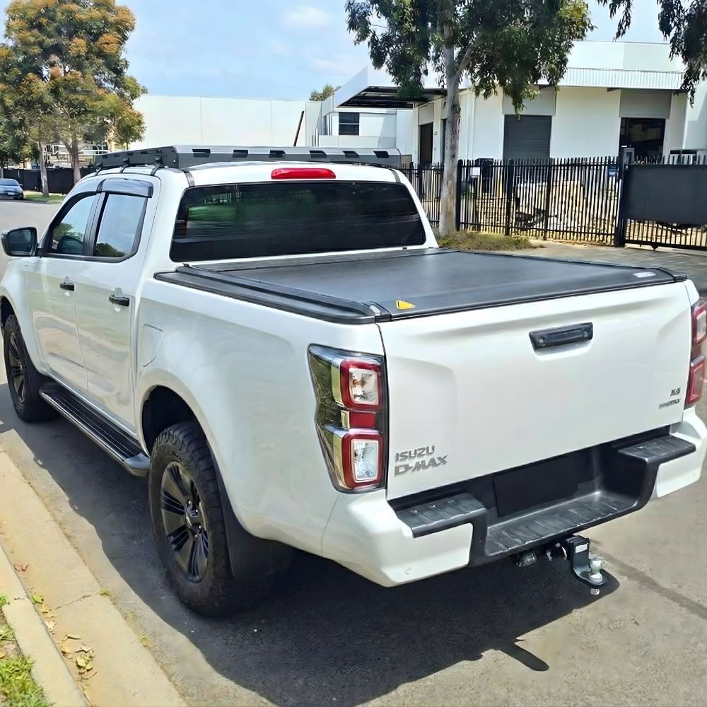 Cobra 4X4 M-Spec Electric Retractable Roller Shutter fits Isuzu Dmax Dual Cab 2012 - 2024 D-max Tub Tonneau Roll Cover Black Lid