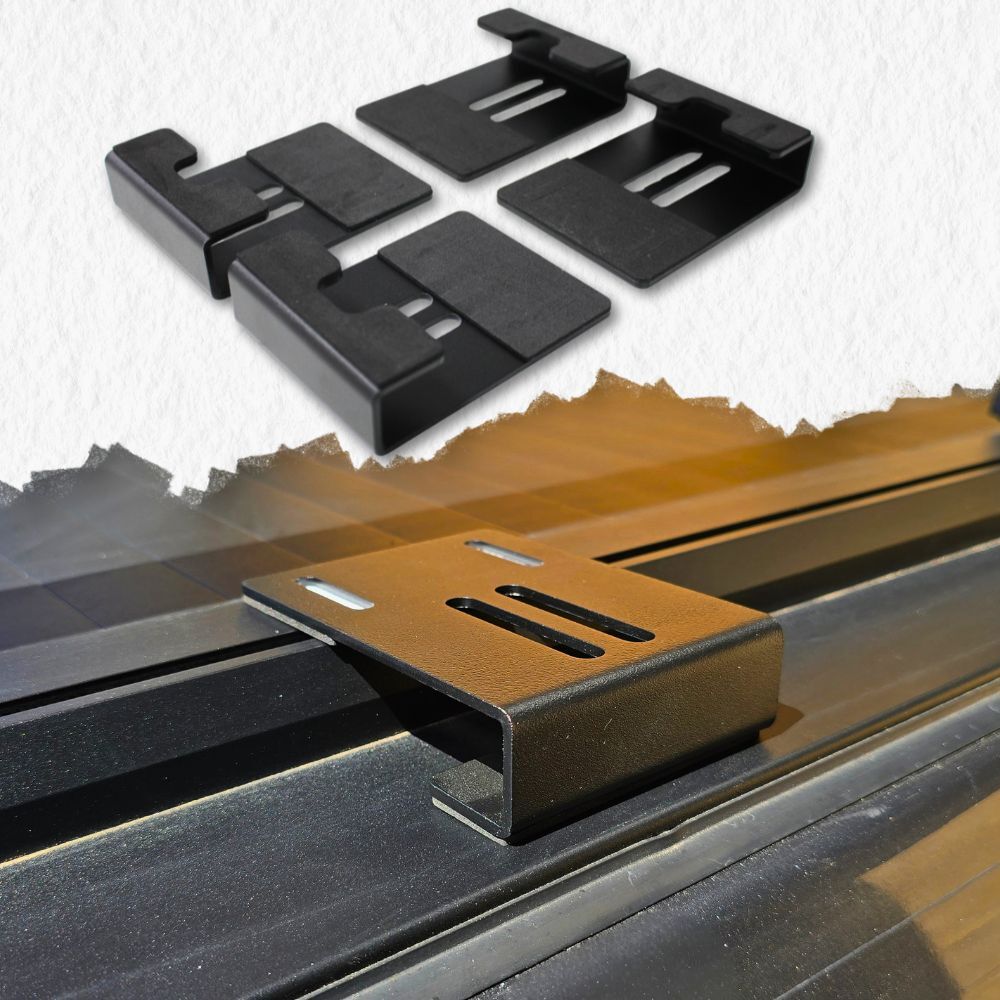 Elevated Adapter Brackets Suits Roller Shutters With Channels 25 - 30 mm High Black Powder Coated Steel