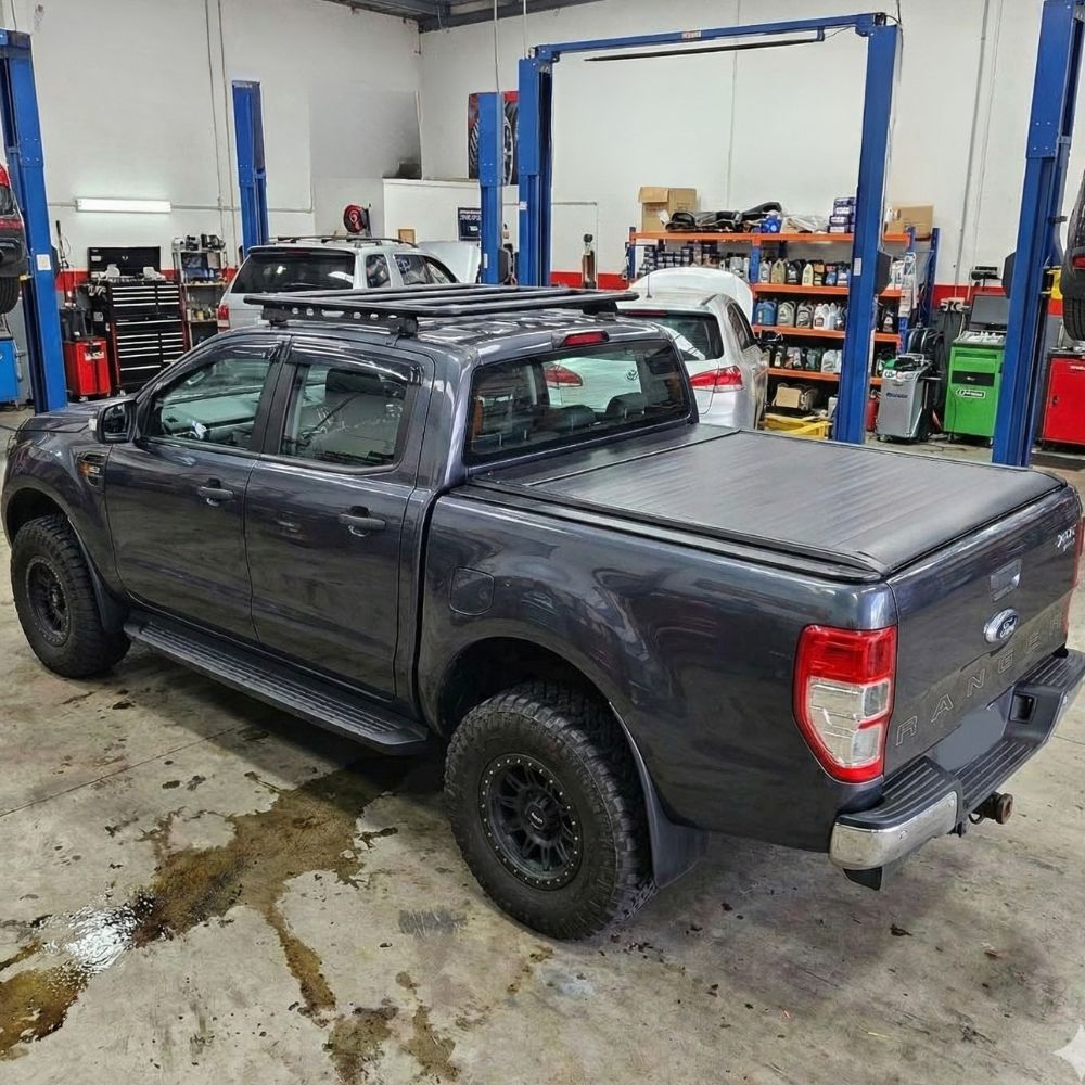 Cobra 4X4 M-Spec Electric Retractable Roller Shutter fits Ford Ranger PX PX2 PX3 2012 - 2021 Tub Tonneau Roll Cover Black Lid