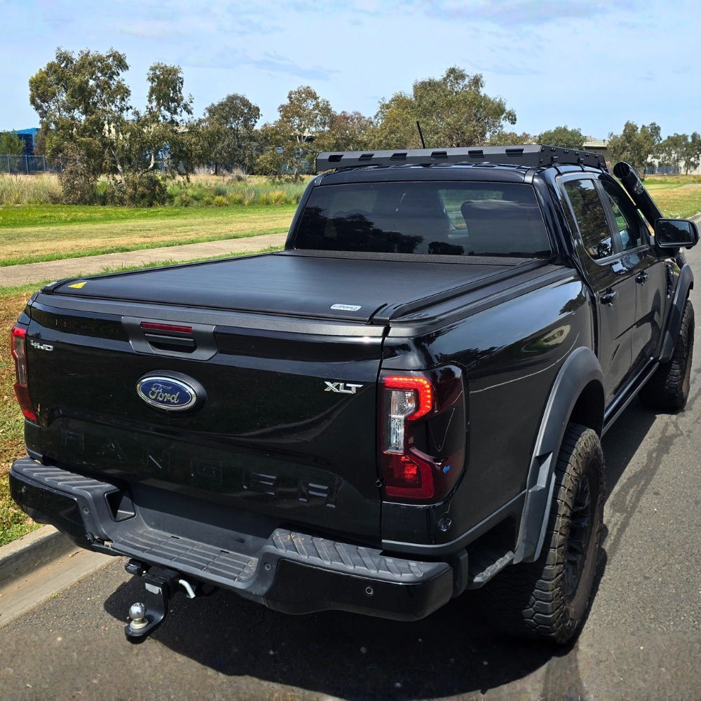 Cobra 4X4 M-Spec Electric Retractable Roller Shutter fits Ford Ranger 2022 Onwards Next Gen Tub Tonneau Roll Cover Black Lid