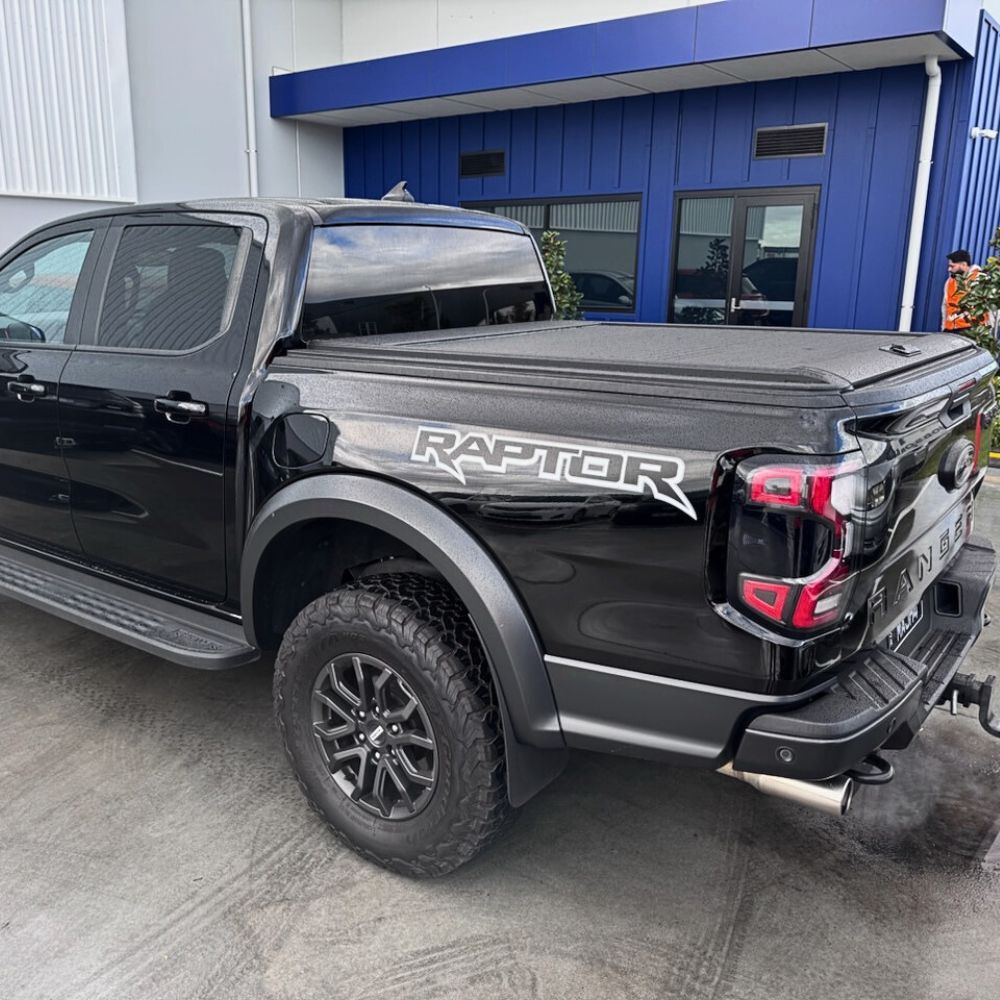 Cobra 4X4 M-Spec Retractable Roller Shutter fits Ford Ranger Next Gen 2022 + MY22 Tub Manual Tonneau Roll Cover Black