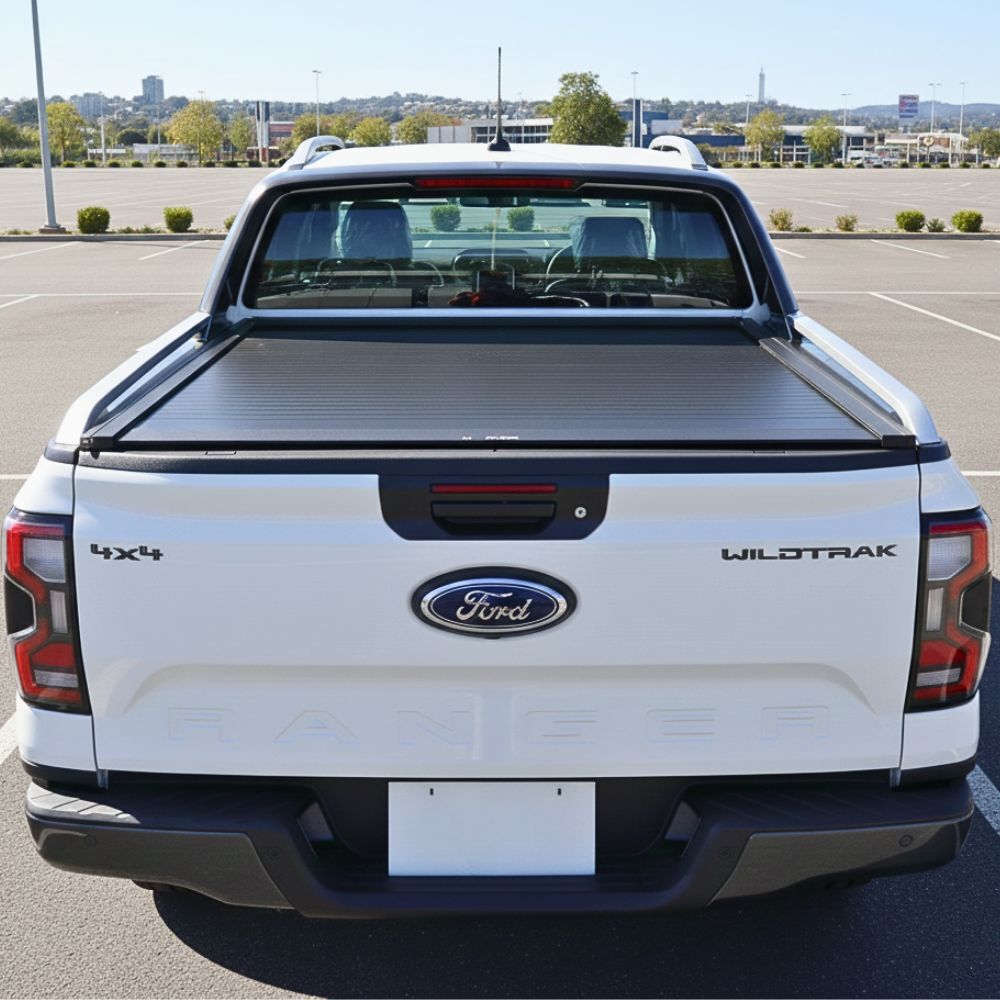 Cobra 4X4 M-Spec Retractable Under Rail Manual Roller Shutter fits Ford Ranger Next Gen 2022 + MY22 Tub  Tonneau Roll Cover Black