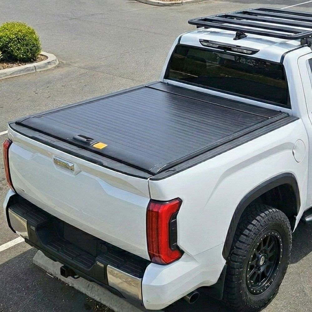 Cobra 4X4 M-Spec Retractable Roller Shutter fits Toyota Tundra 2022 Onwards Tub Manual Tonneau Roll Cover Black