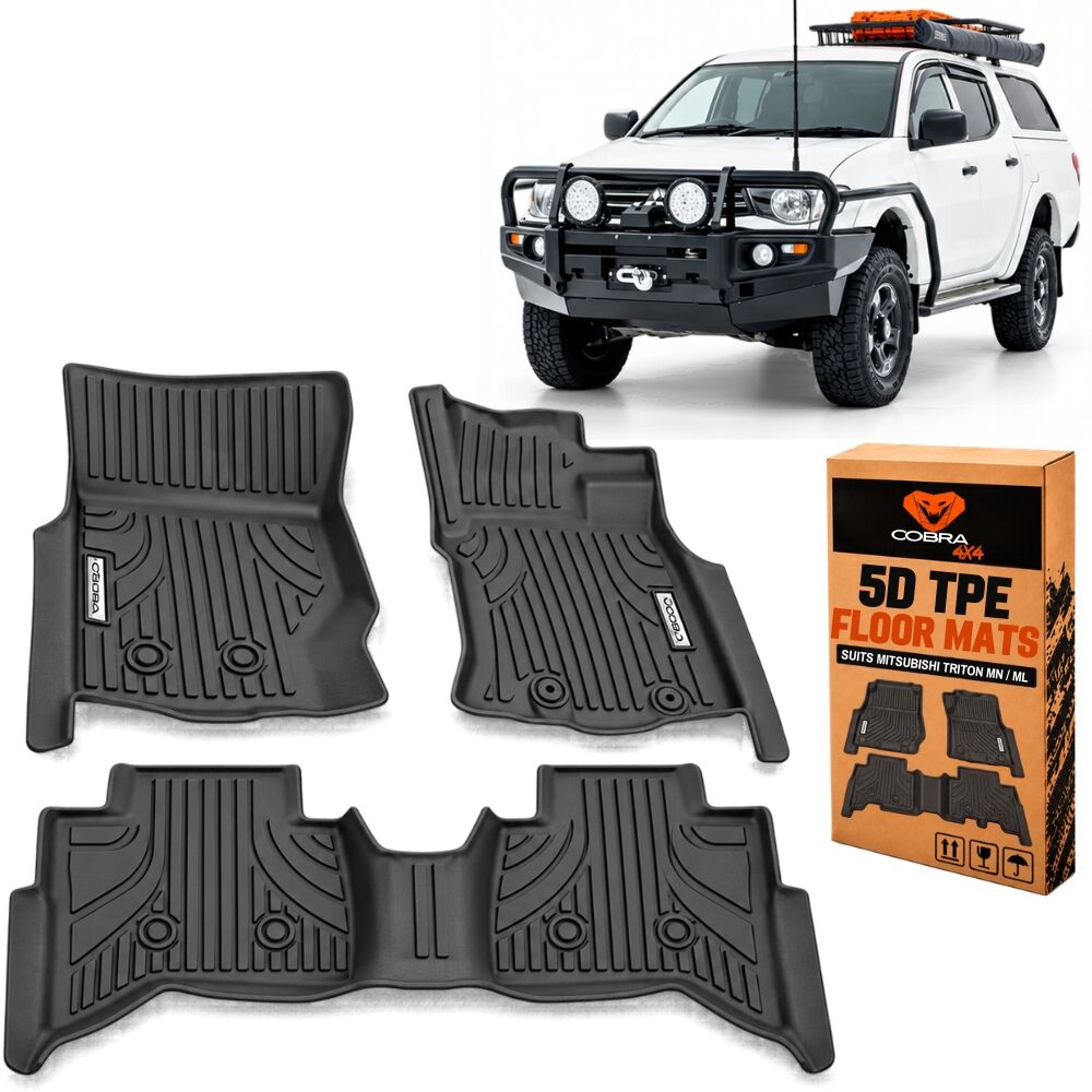 5D TPE Floor Mats Liner suits Mitsubishi Triton MN ML 2006 - 2014 Carpet Plastic Rubber Mat