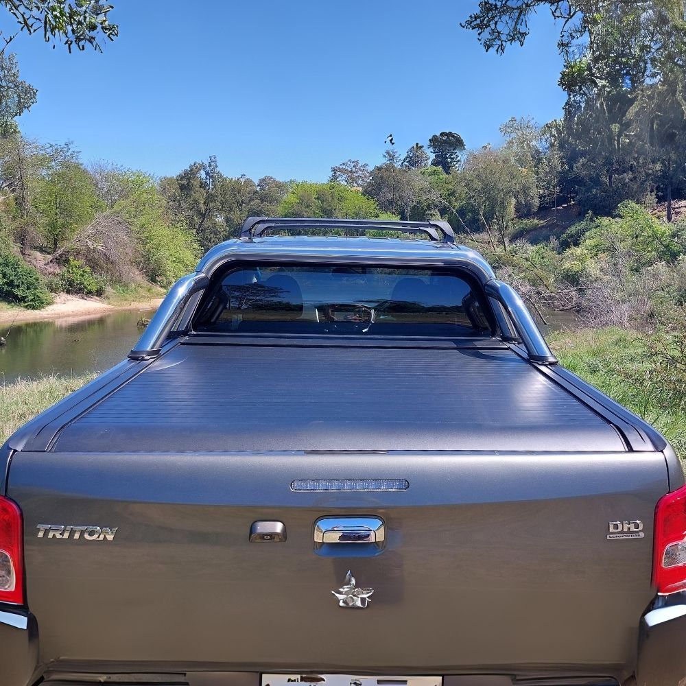 Cobra 4X4 M-Spec Electric Retractable Roller Shutter fits Triton Dual Cab MQ MR 2015 - 2023 Tub Tonneau Roll Cover Black Lid