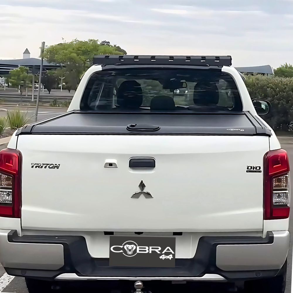 Cobra 4X4 M-Spec Retractable Roller Shutter fits Mitsubishi Triton Dual Cab MQ MR 2015 - 2023 Tub Manual Tonneau Roll Cover Black