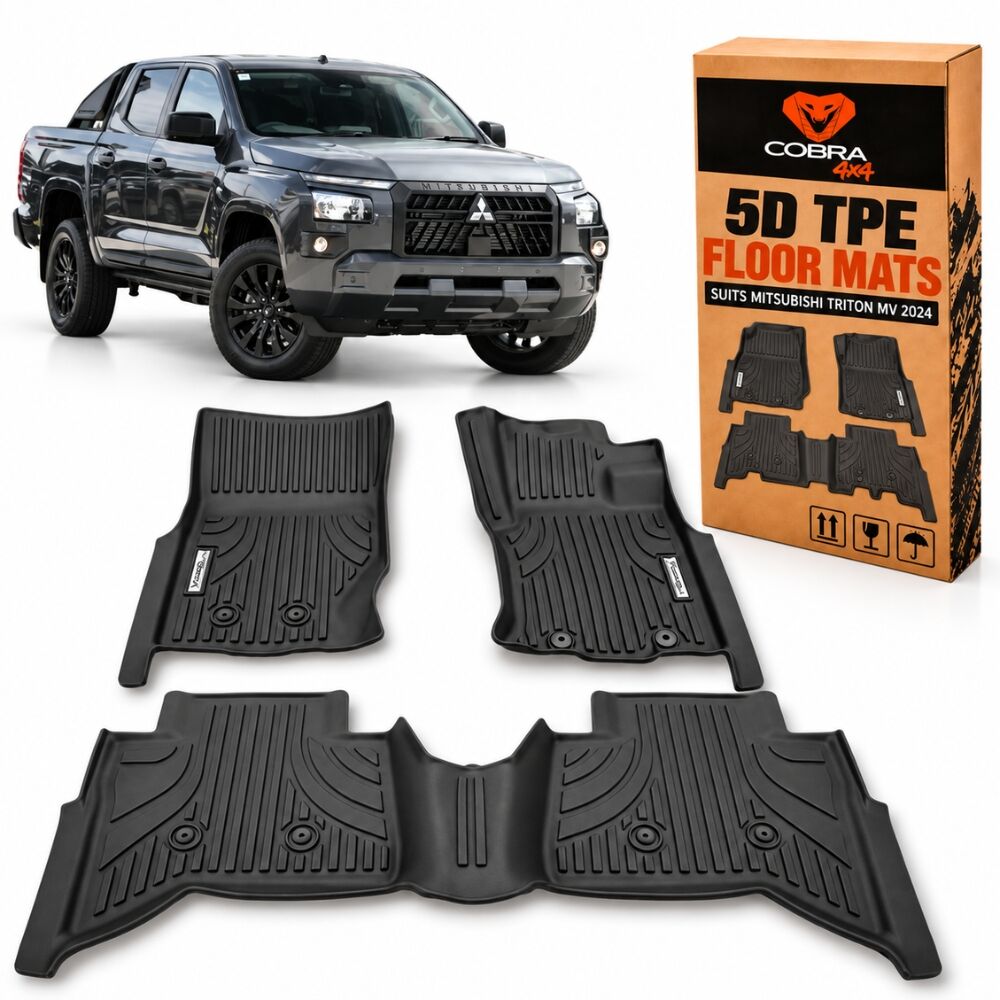 5D TPE Floor Mats Liner suits Mitsubishi Triton MV 2024 Onwards Carpet Plastic Rubber Mat