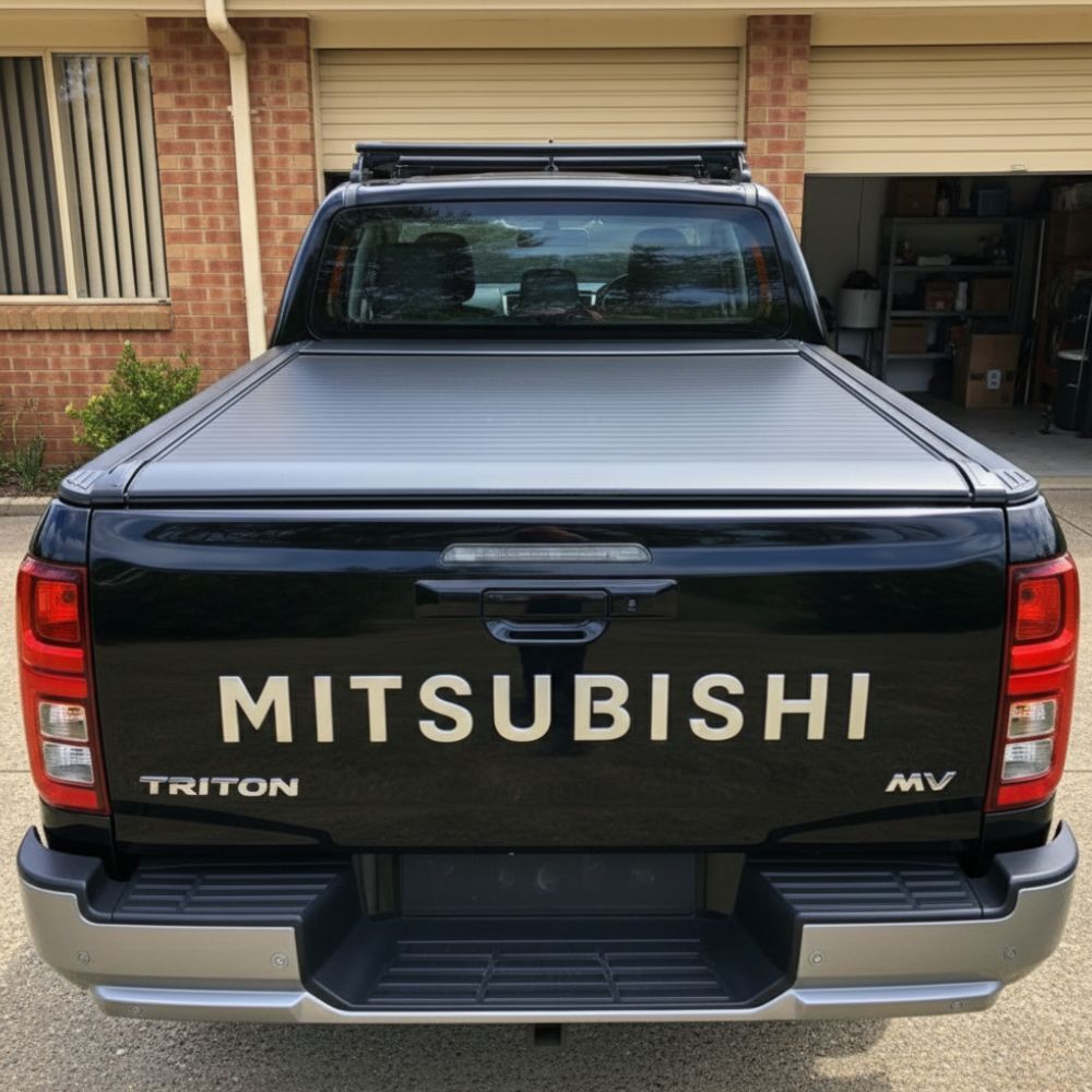 Cobra 4X4 M-Spec Electric Retractable Roller Shutter fits Mitsubishi Triton MV 2024 Onwards Tub Tonneau Roll Cover Black Lid