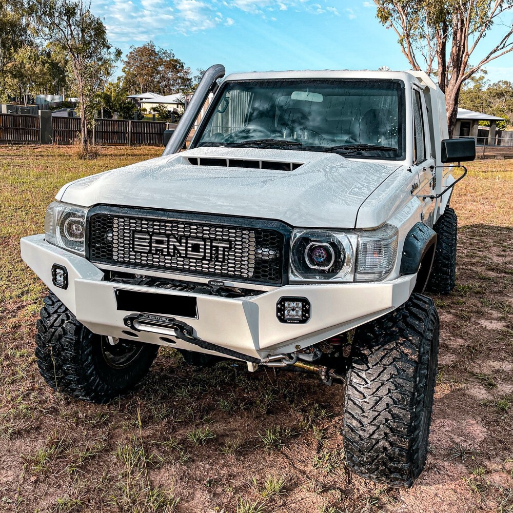 Front Pocket Style Flares Suit Landcruiser 79 Series 90mm wide 2mm Thick Textured black