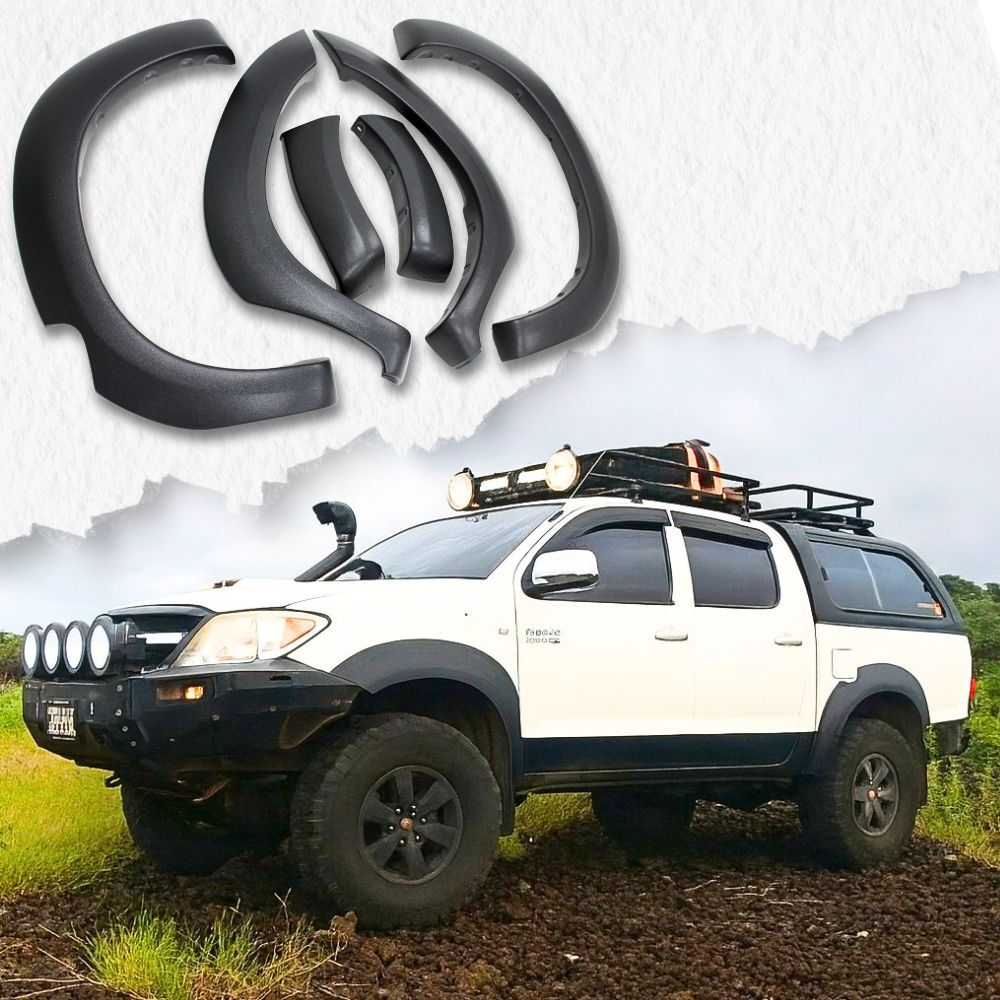 OEM Style Textured Black Fender Flares Suits Hilux 2005 - 2011 Guard Fenders Dual Cab