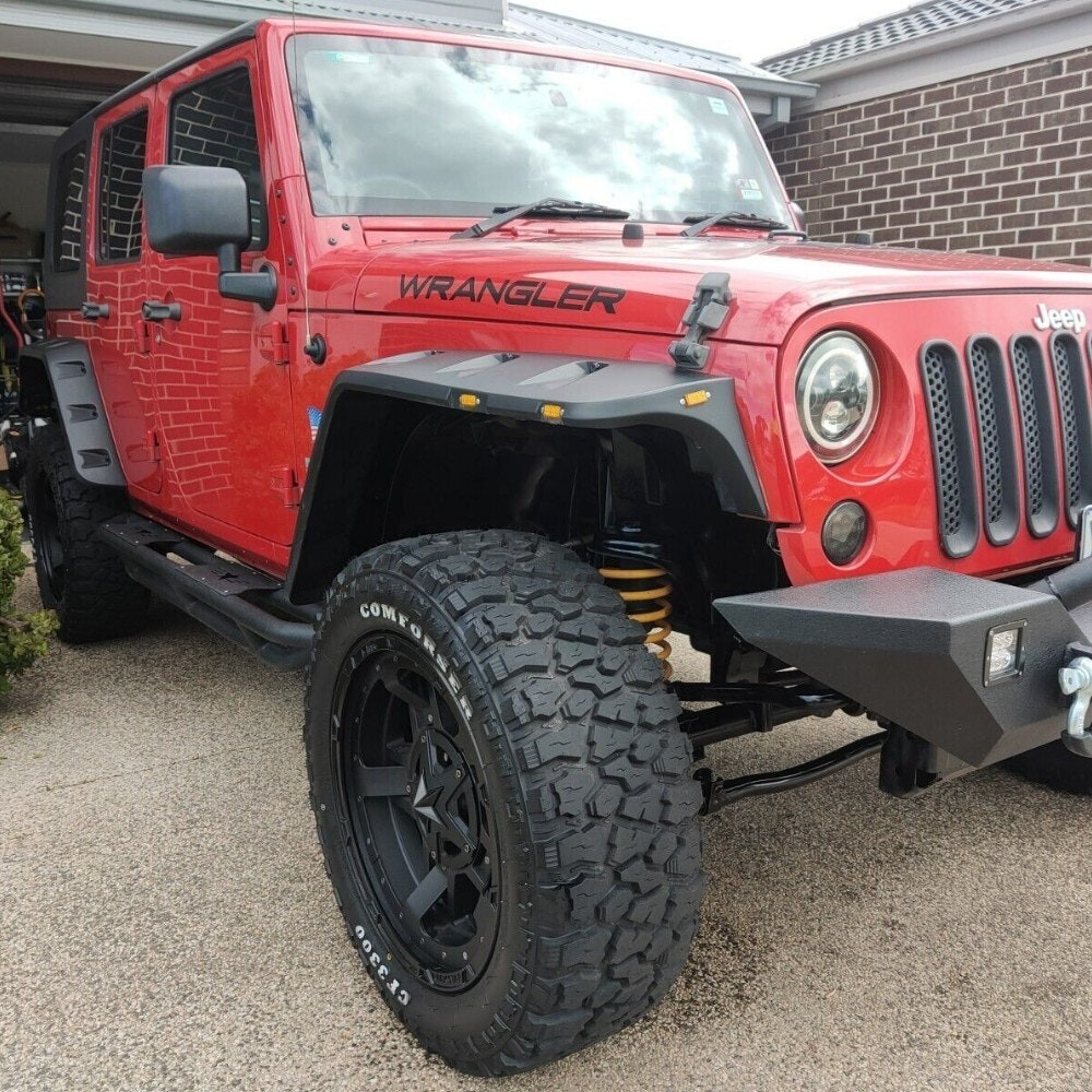 Flat Pocket Style Smooth Fender Flares Suits Jeep Wrangler JK 2007-2017 TOUGH 