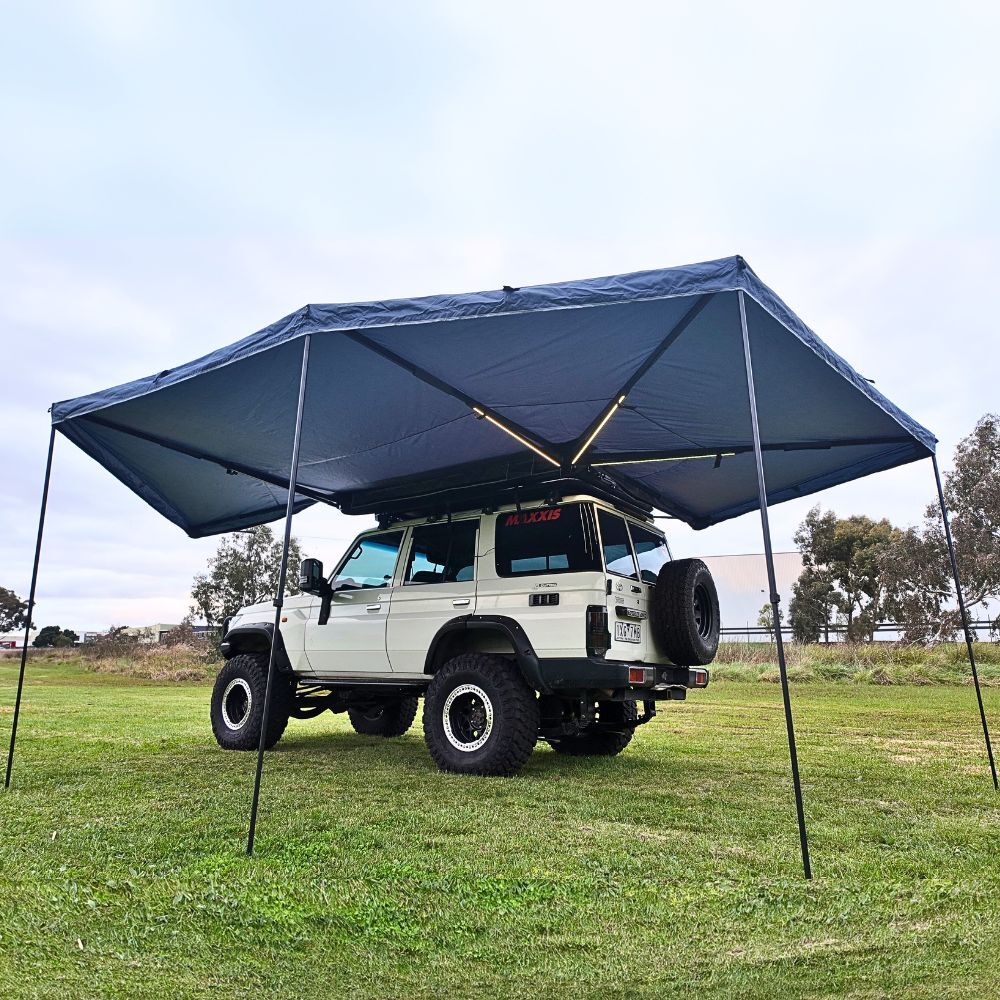270 Degree XL Freestanding Fox Awning 2.5M Passenger Side 600D Oxford Ripstop Fabric Waterproof Plus Cover